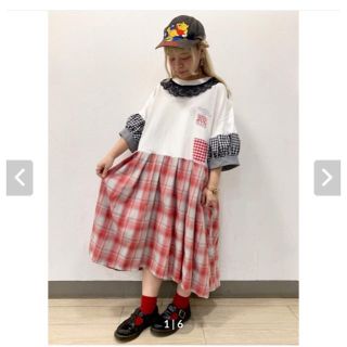 サントニブンノイチ(サントニブンノイチ)の【値下げ】amatunal 黒レースとバルーンのTシャツワンピース(ひざ丈ワンピース)