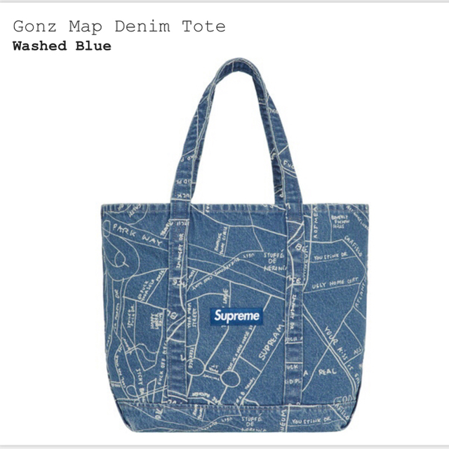 トートバッグGonz Map Denim Tote  supreme トートバック