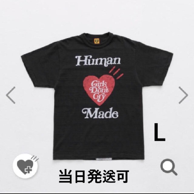 GDC(ジーディーシー)のGirls Don't Cry × Human Made Tシャツ  黒L メンズのトップス(Tシャツ/カットソー(半袖/袖なし))の商品写真