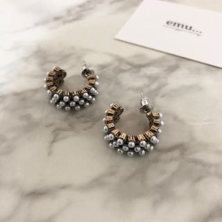 トゥデイフル(TODAYFUL)の#154 ヴィンテージ パールライン フープ ピアス(ピアス)