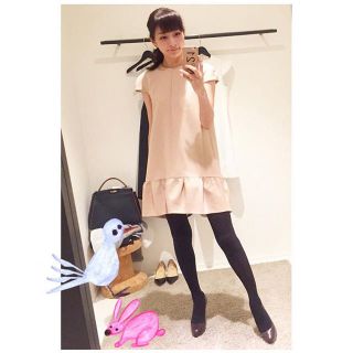 バーニーズニューヨーク(BARNEYS NEW YORK)の【石井美保さん着用】YOKO CHAN Aラインキャップスリーブワンピース36(ミニワンピース)