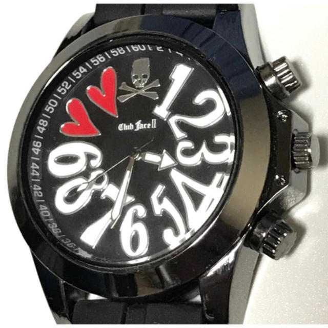 クラブフェイス  ビックフェイスデザイン腕時計 （ラバーバンド）電池新品の通販 by achibon's shop｜ラクマ