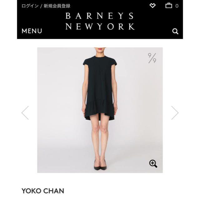 BARNEYS NEW YORK(バーニーズニューヨーク)のYOKO CHAN  Aラインキャップスリーブワンピース36 レディースのワンピース(ミニワンピース)の商品写真