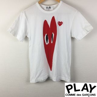 コムデギャルソン(COMME des GARCONS)の極美品 プレイコムデギャルソン 半袖Tシャツ ホワイトサイズM(Tシャツ/カットソー(半袖/袖なし))