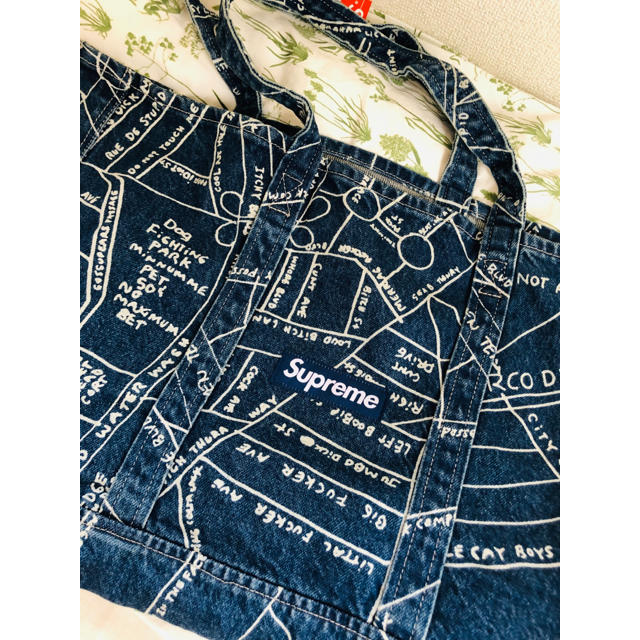supreme Gonz Map Denim Tote supreme Gonz Map Denim Tote