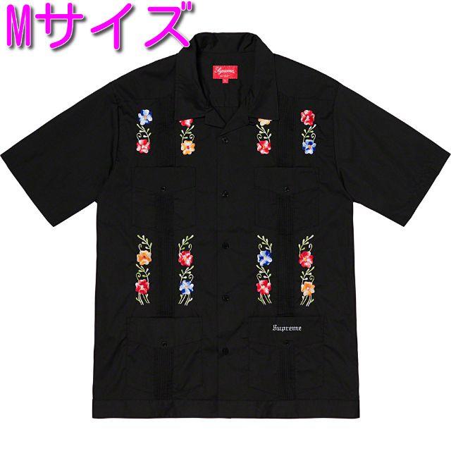 Supreme(シュプリーム)のFlowers Guayabera S/S Shirt Black M メンズのトップス(シャツ)の商品写真