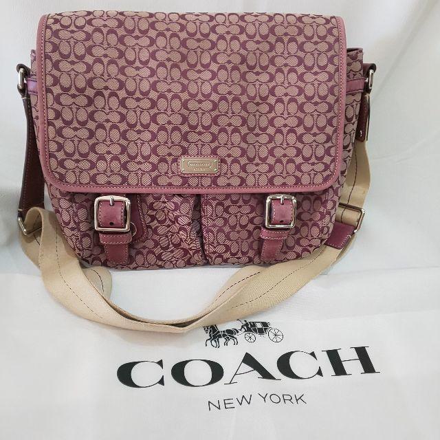 安い購入 COACH - コーチ COACH メッセンジャーバッグ パープル ミニ