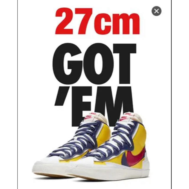 NIKE ブレザーMID sacai イエロー 27cm 上品 52.0%OFF www.toyotec.com