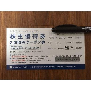 バロックジャパンリミテッド　株主優待券　バロック(ショッピング)