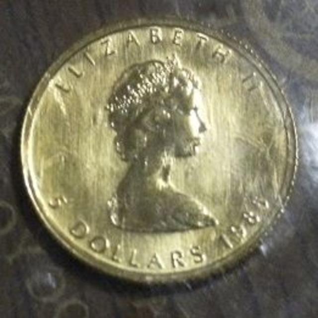 メイプルリーフ金貨　1985年製 1/10オンス未使用・田中貴金属