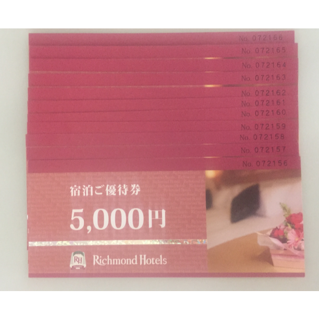 リッチモンドホテル宿泊券55,000円分(5,000円×11枚) リッチモンドホテル宿泊券55,000円分(5,000円×11枚)