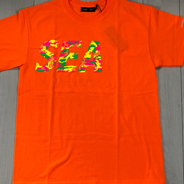 Tシャツ/カットソー(半袖/袖なし)【L未使用】wind and sea×ロイヤルフラッシュ コラボT/オレンジ