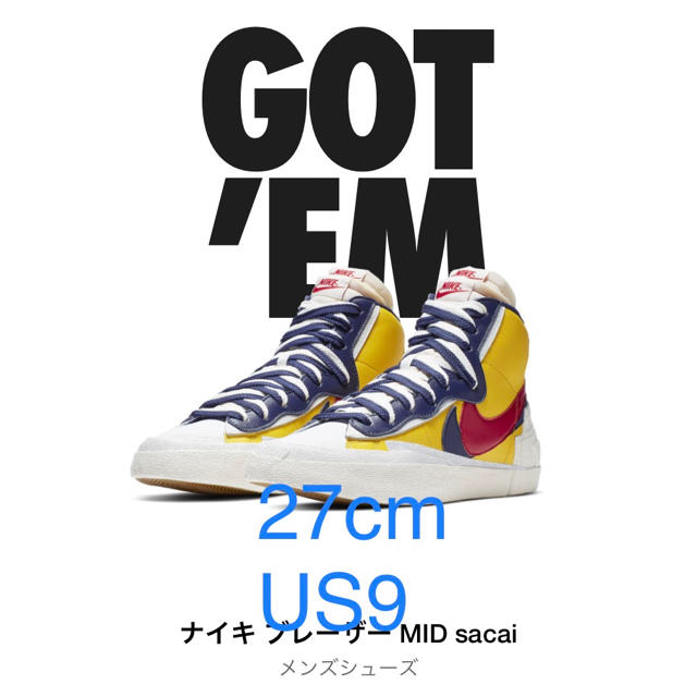 sacai(サカイ)のNIKE BLAZER MID/SACAI 27US9ナイキ ブレーザー サカイ メンズの靴/シューズ(スニーカー)の商品写真