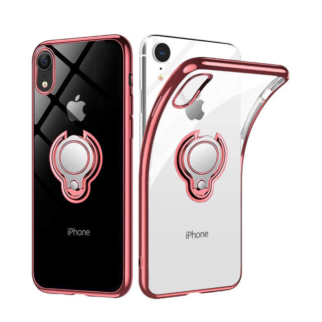 iPhone XR ケース リング 透明 クリア リング付き の通販 by RYU｜ラクマ