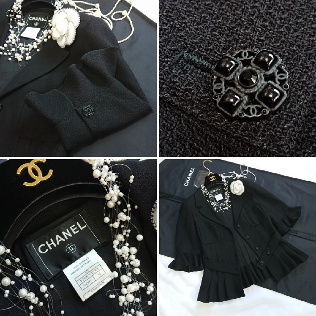 CHANEL(シャネル)のシャネルジャケット★単色ツイード❤️ＣoＣoマーク美しいボタン❤️ほぼ未使用 レディースのジャケット/アウター(テーラードジャケット)の商品写真