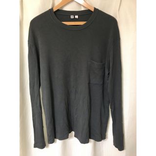 ユニクロ(UNIQLO)のUNIQLO U クルーネック ロングTシャツ ダークグリーン(Tシャツ/カットソー(半袖/袖なし))