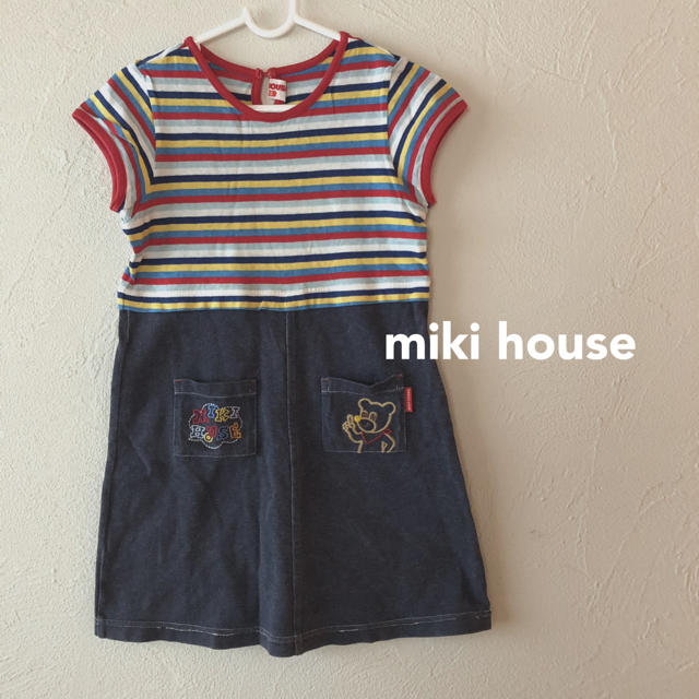 mikihouse(ミキハウス)のミキハウス ワンピース 半袖 ボーダー 110  キッズ/ベビー/マタニティのキッズ服女の子用(90cm~)(ワンピース)の商品写真