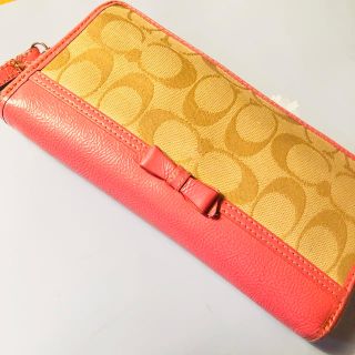 コーチ(COACH)のコーチ リボン 長財布  ピンク(財布)