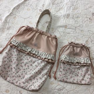 リバティ ハンドメイド  巾着   フローティングフローラ ピンク  c&s (外出用品)