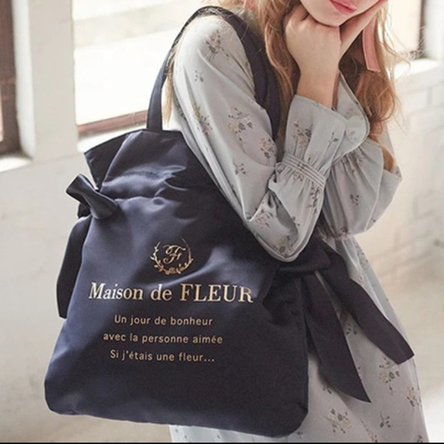 Maison de FLEUR リボン トートバッグ