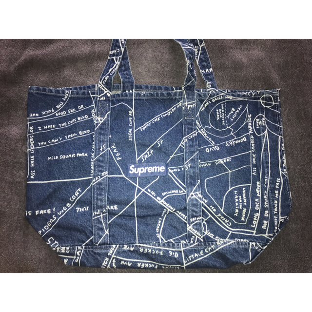 Supreme(シュプリーム)の♠︎Gonz Map Denim Tote ケイダブさん専用 メンズのバッグ(トートバッグ)の商品写真