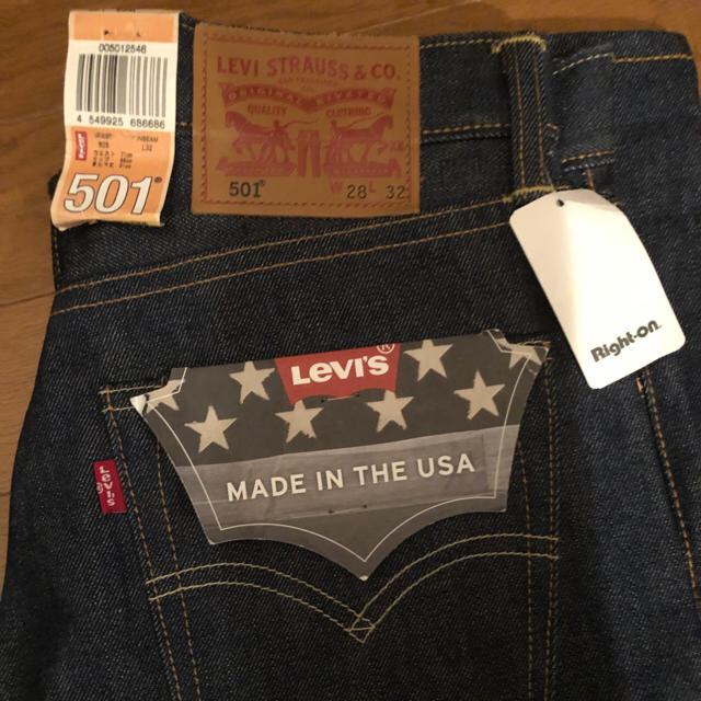 新品 W28 501 USA ホワイトオーク リジッド 赤耳 リーバイス 未洗い