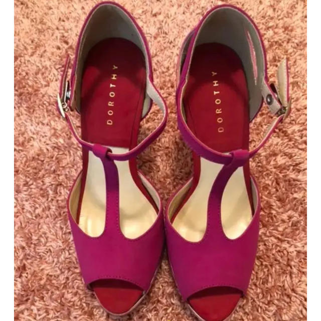 パンプス ハイヒール サンダル Tストラップ ピンク レディースの靴/シューズ(ハイヒール/パンプス)の商品写真