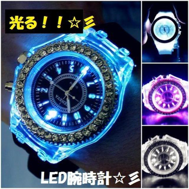 時計 メーカ | Geneva レインボーＬＥＤ腕時計 ブラックの通販 by hiroro's shop｜ラクマ