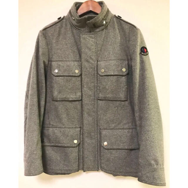 ０肩幅MONCLER M65タイプ ウールダウンジャケット 0(XS〜S相当) グレー