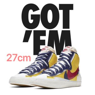 ナイキ(NIKE)のSACAI X NIKE BLAZER MID YELLOW(スニーカー)