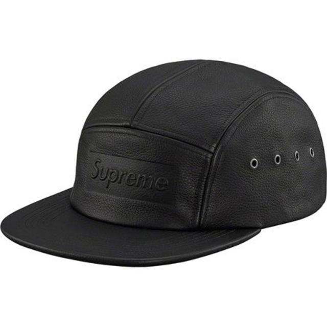 Supreme - supreme pebbled leather camp cap black