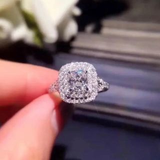 ティファニー(Tiffany & Co.)のモアサナイト クッションカット リング 1.5ct ブリジャール プラチナ(リング(指輪))