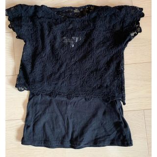 エイチアンドエム(H&M)のＨ＆Ｍ girls タンクトップ付きレーストップス(Tシャツ/カットソー)