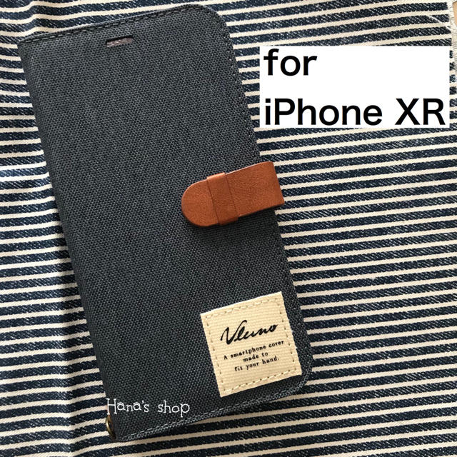 iPhoneXR 耐衝撃 ファブリック 手帳型 磁石付き ケース グレーの通販 by Hana's shop｜ラクマ