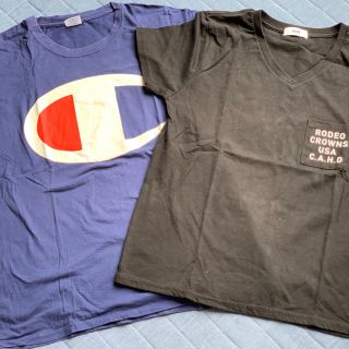 ロデオクラウンズワイドボウル(RODEO CROWNS WIDE BOWL)のRODEO CROWNS Champion コラボ 2点セット(Tシャツ(半袖/袖なし))