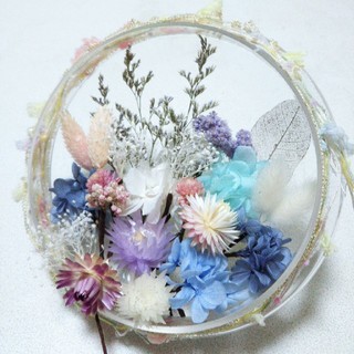 結婚式 髪飾り 花 ドライフラワー(ヘッドドレス/ドレス)