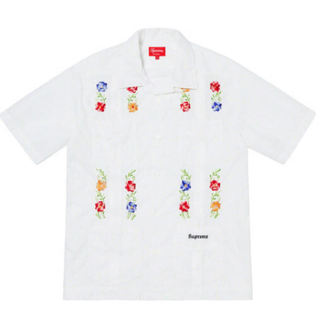 【白S】Supreme Flowers Guayabera S/S Shirt