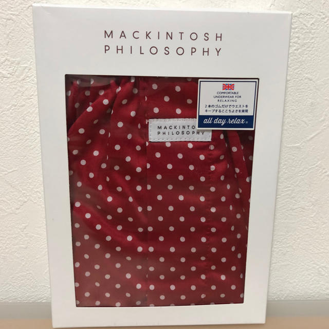 MACKINTOSH PHILOSOPHY(マッキントッシュフィロソフィー)の新品★マッキントッシュフィロソフィー★トランクス★Mサイズ★レッド★ドット柄 メンズのアンダーウェア(トランクス)の商品写真