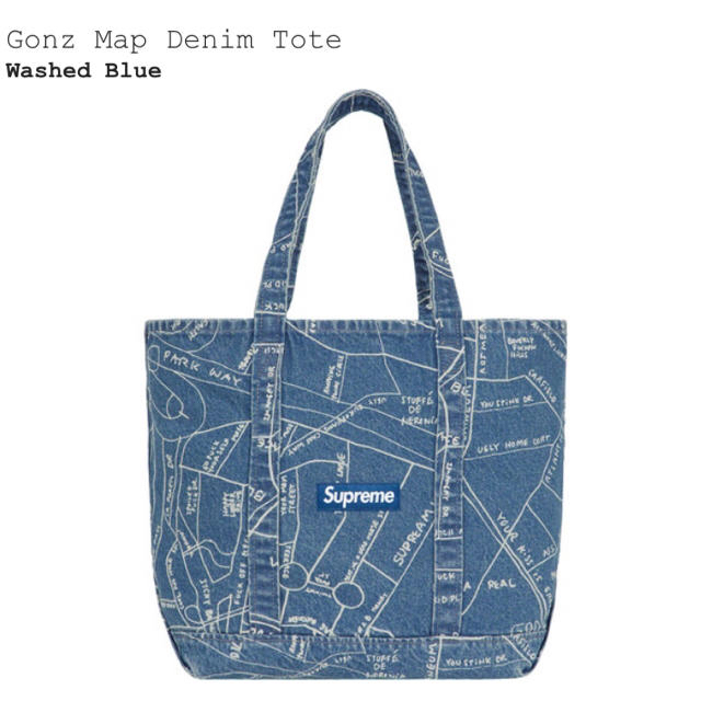 Supreme Gonz Map Denim Tote 国内正規品