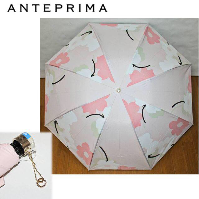 傘《アンテプリマ》新品 晴雨兼用折りたたみ傘 花柄 チャーム付き