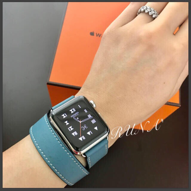 パネル エルメス☆アップルウォッチ ドゥブルトゥール ブラン 38