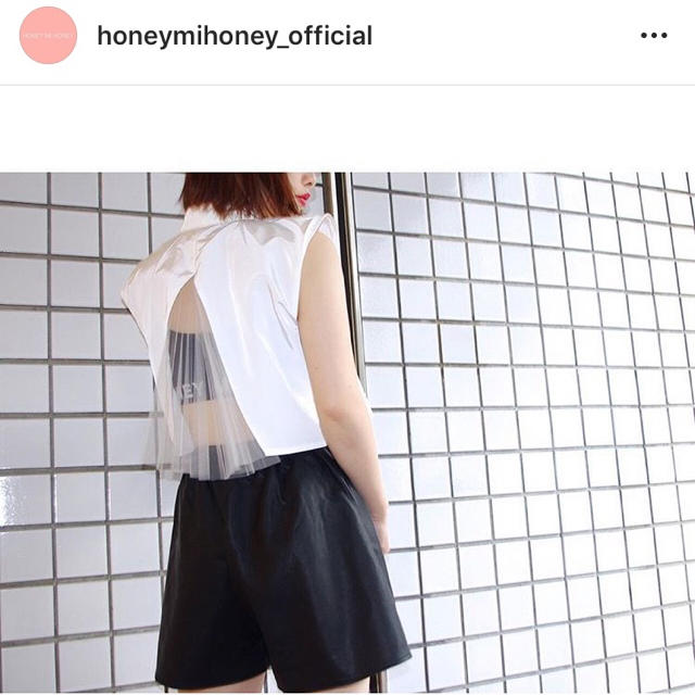 honey mi honey  バックチュールブラウス ホワイト