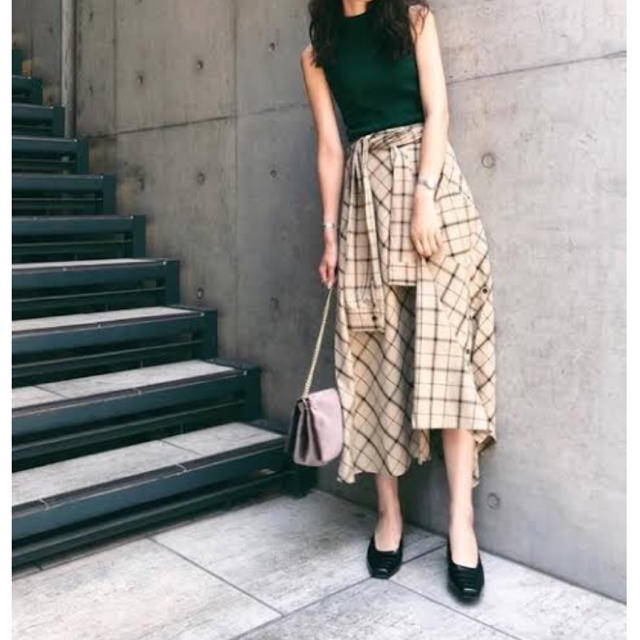 moussy(マウジー)の新品 (MOUSSY) SLEEVE TIED CHECK スカート レディースのスカート(ひざ丈スカート)の商品写真