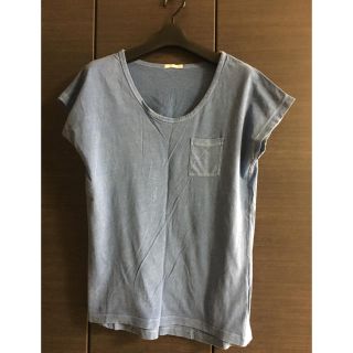 ジーユー(GU)のデザインTシャツ✨トップス★ブルー★M★GU(Tシャツ(半袖/袖なし))