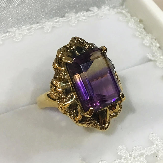 K18 アメトリン リング 大粒  レディースのアクセサリー(リング(指輪))の商品写真