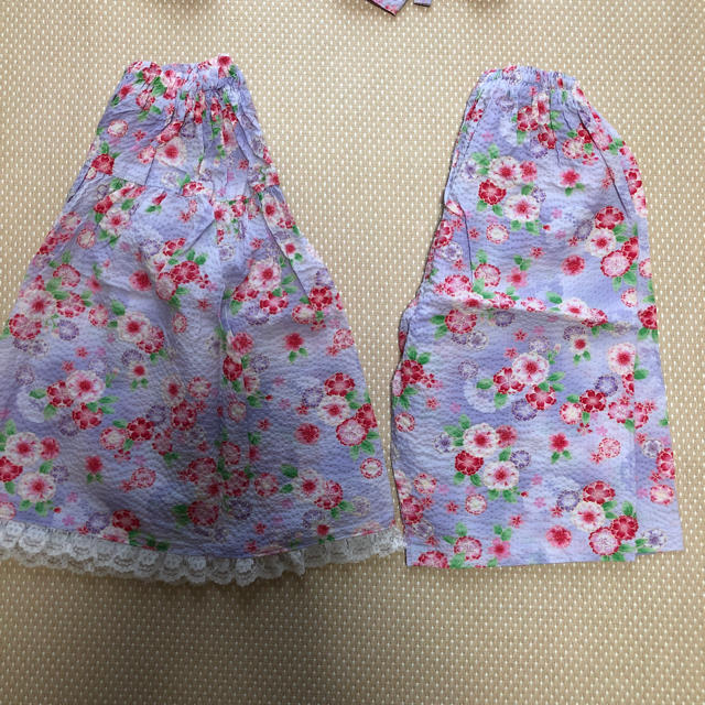 甚平（スカート&パンツ）セット  130 キッズ/ベビー/マタニティのキッズ服女の子用(90cm~)(甚平/浴衣)の商品写真