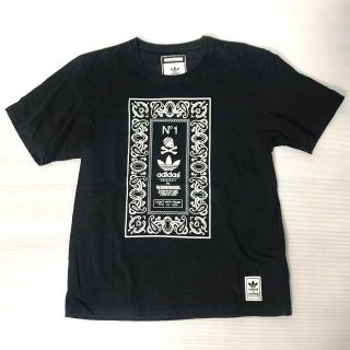 ネイバーフッド(NEIGHBORHOOD)の【H】ネイバーフッド アディダス スカルプリント Tシャツ 黒 M(Tシャツ/カットソー(半袖/袖なし))