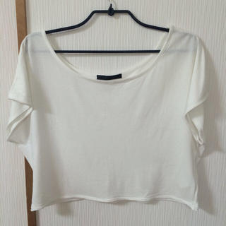 マウジー(moussy)の白ショート丈Tシャツ(Tシャツ(半袖/袖なし))