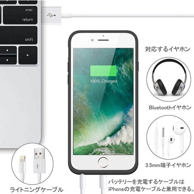 ☆新品未使用☆ iPhone6.7.8対応/バッテリー内蔵ケース スマホ/家電/カメラのスマートフォン/携帯電話(バッテリー/充電器)の商品写真