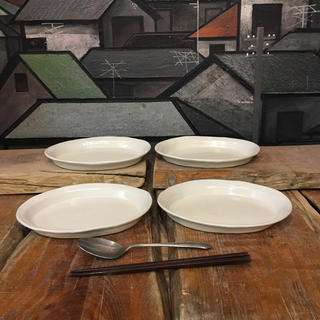 ママごん様専用 新品 陶器 陶芸作家 人気の楕円リムプレート皿4枚(食器)